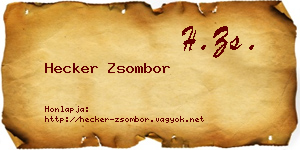 Hecker Zsombor névjegykártya